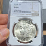 1924 $1 PEACE DOLLAR NGC MS67